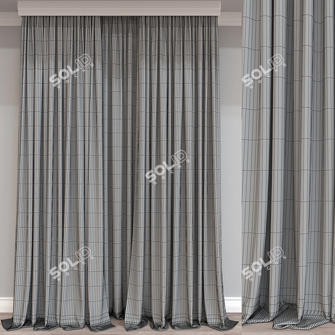  Modern Curtain 3D Model 3D model image 4