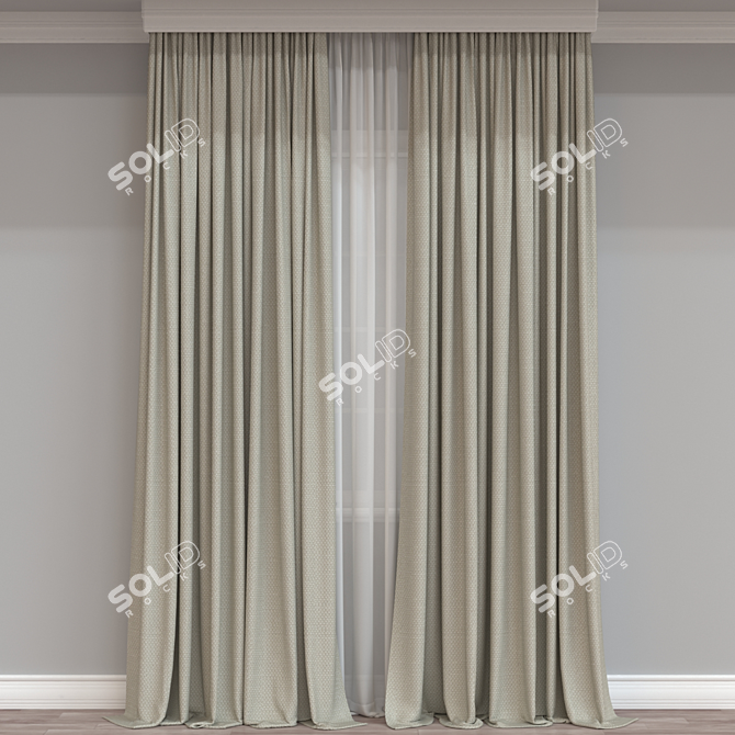  Modern Curtain 3D Model 3D model image 5