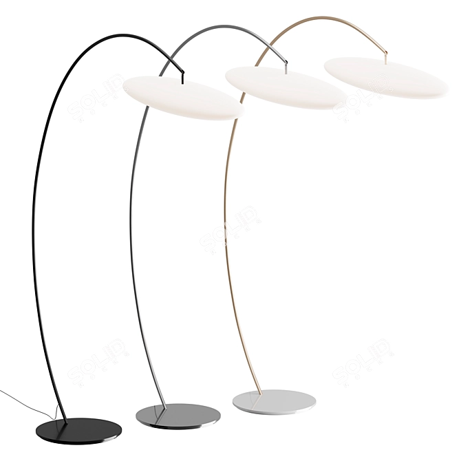 Modern Arc Floor Lamp 3D model image 2