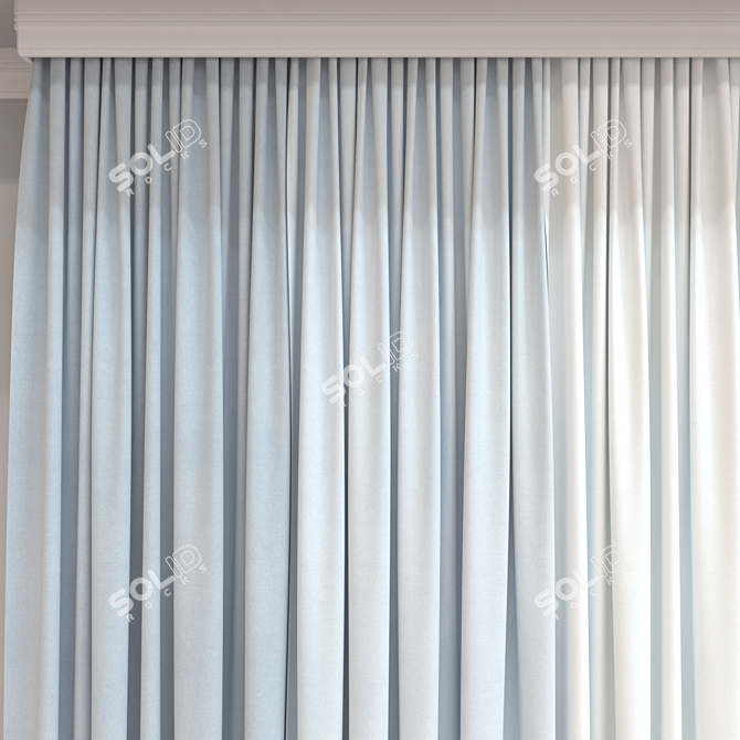 Render-Ready 3D Curtain Model 3D model image 3