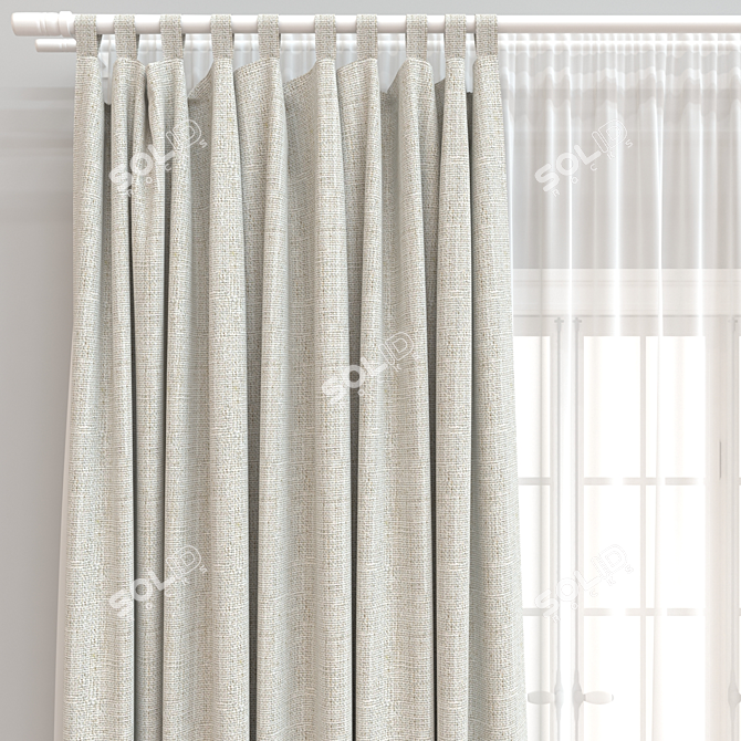 Versatile 3D Curtain Model 3D model image 3