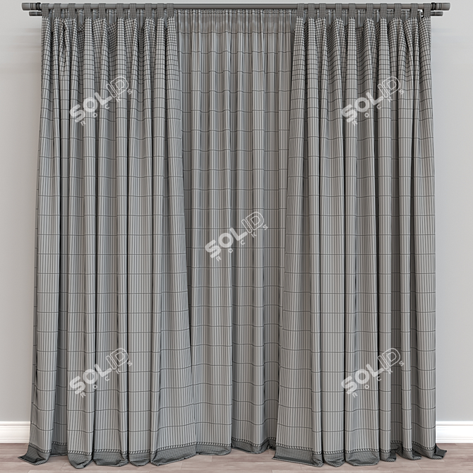 Versatile 3D Curtain Model 3D model image 4