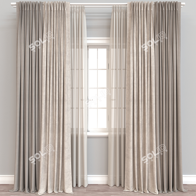 912 Curtain 3D Model 3D model image 1