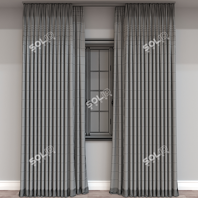 Modern 3D Curtain Model(Vector Mesh) 3D model image 4