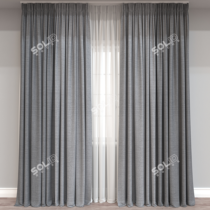 Versatile 3D Curtain Model 3D model image 1