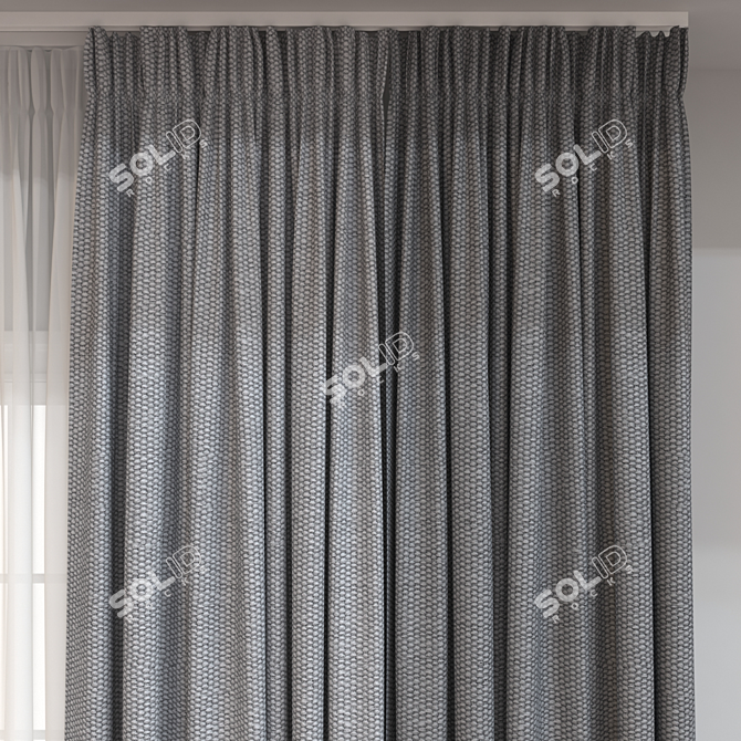 Versatile 3D Curtain Model 3D model image 3