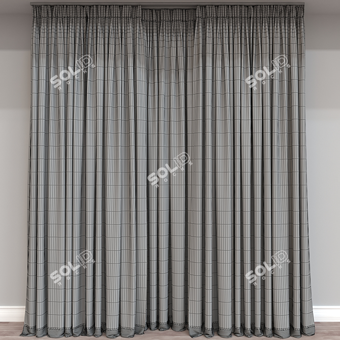 Versatile 3D Curtain Model 3D model image 4