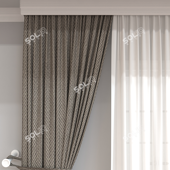  Modern 3D Curtain Model 3D model image 3