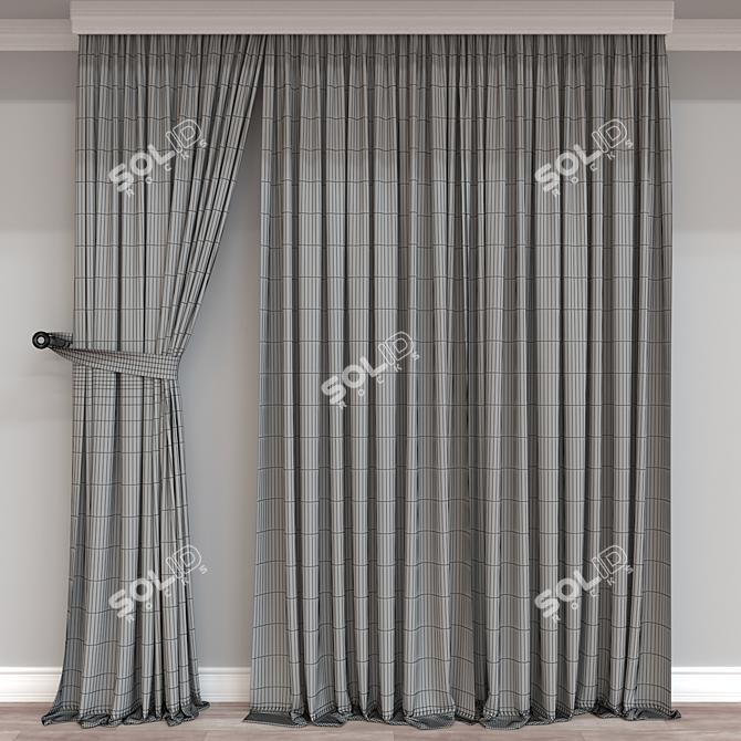  Modern 3D Curtain Model 3D model image 4