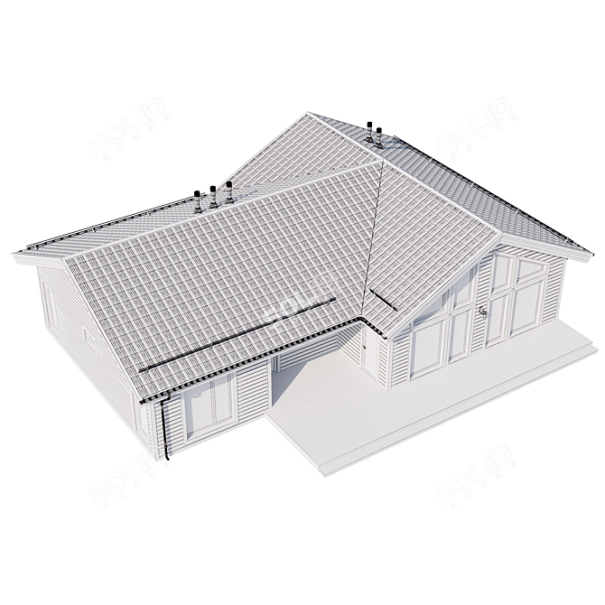 Contemporary Mansion Model in 3D 3D model image 6