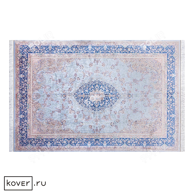 Elegant "MASTERPIECE QUM" Persian Rug 3D model image 1