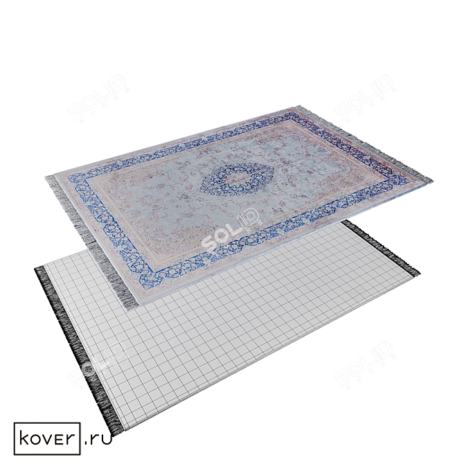 Elegant "MASTERPIECE QUM" Persian Rug 3D model image 2