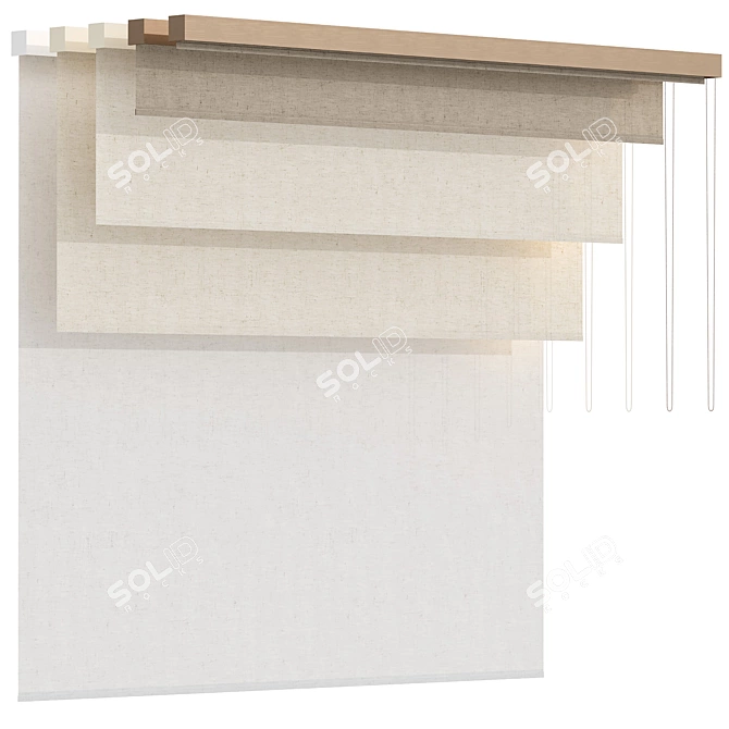 Bandalux Roller Blinds Set 02 3D model image 8