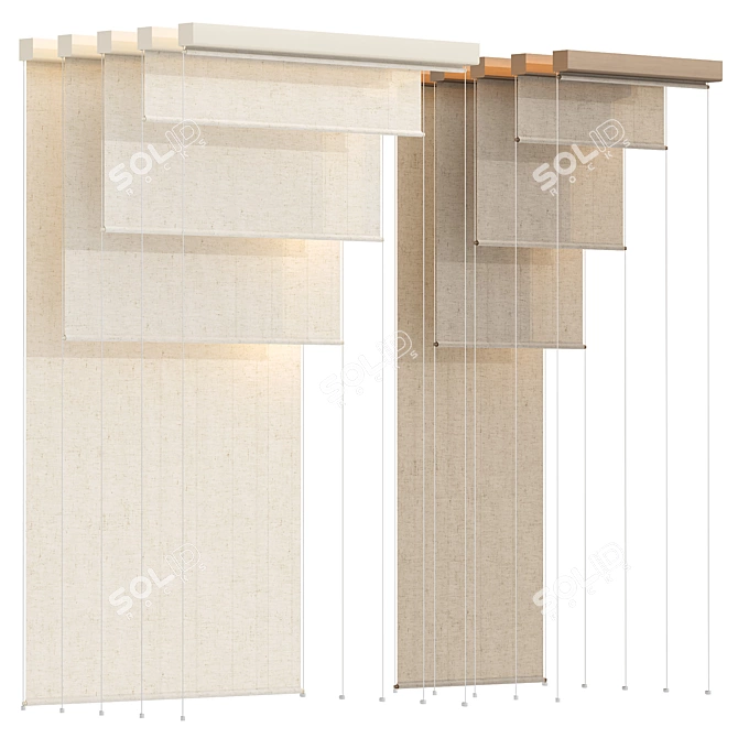 Bandalux Roller Blinds Set 03 3D model image 2