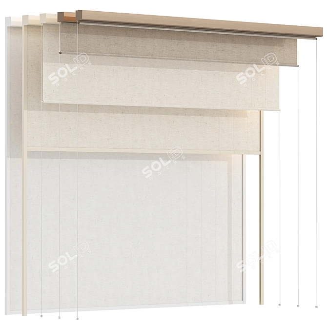 Bandalux Roller Blinds Set 03 3D model image 8