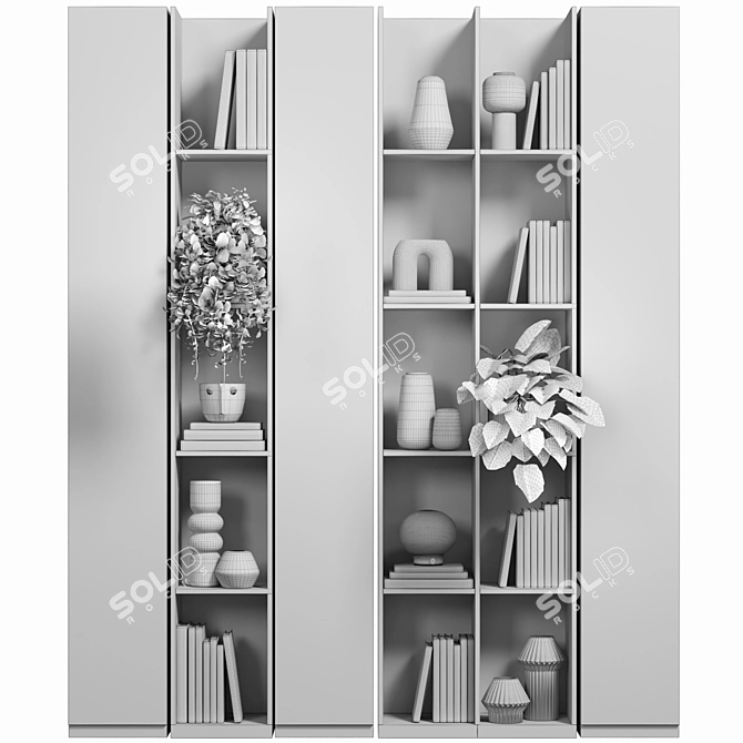 Modular Bookcase Shelf Cabinet 3D model image 4