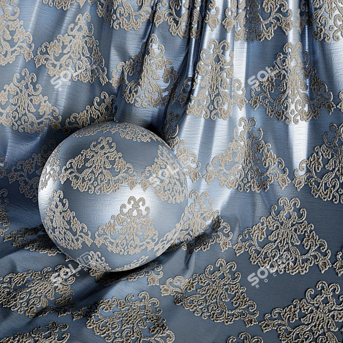  Jacquard Brocade Fabric Material Set 3D model image 2