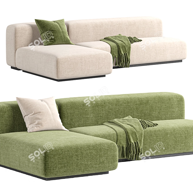 Stylish Prostoria Klaster Modular Sofa 3D model image 3