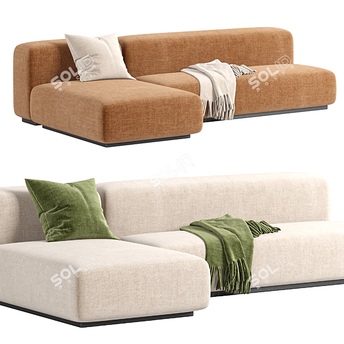 Stylish Prostoria Klaster Modular Sofa 3D model image 5