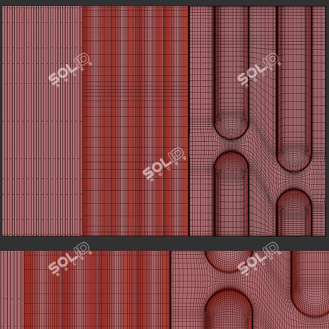 Wave Texture 3D Wall Panel 3D model image 3