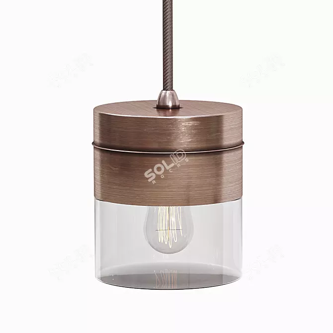 Elegant Dome Pendant Light 3D model image 1