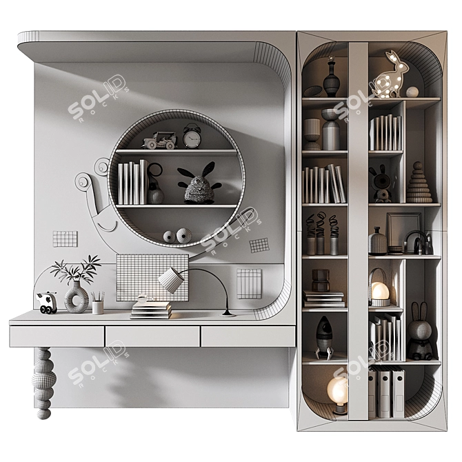 Custom Wardrobe Composition with Decor 3D model image 3