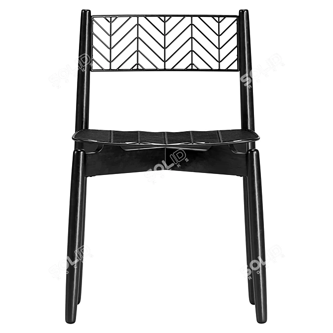 Plisse Metal Chair Black 3D model image 2