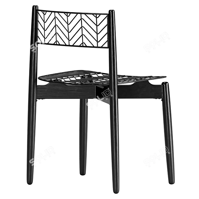 Plisse Metal Chair Black 3D model image 3