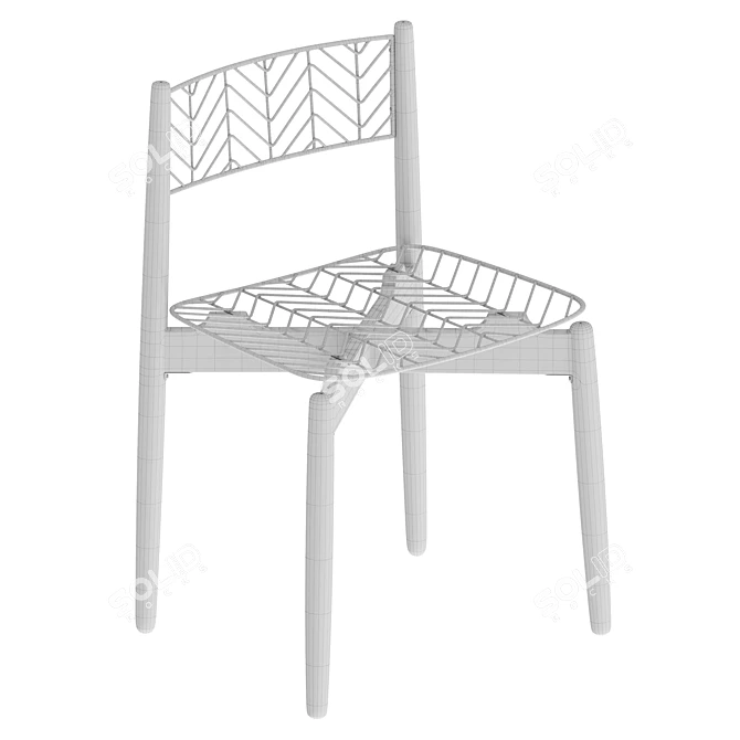 Plisse Metal Chair Black 3D model image 5