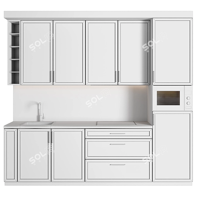 Compact Modern Kitchen Set 3D model image 4