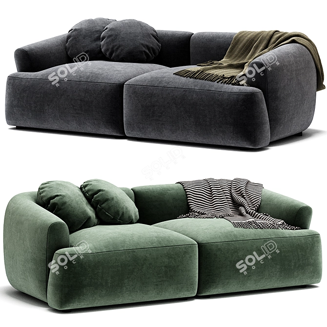 Sofia 2-Seat Modular Sofa 3D model image 3