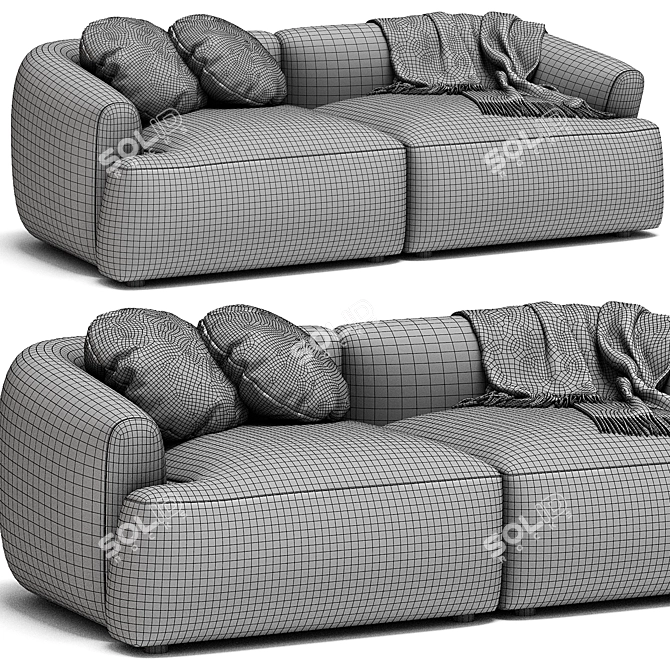 Sofia 2-Seat Modular Sofa 3D model image 6