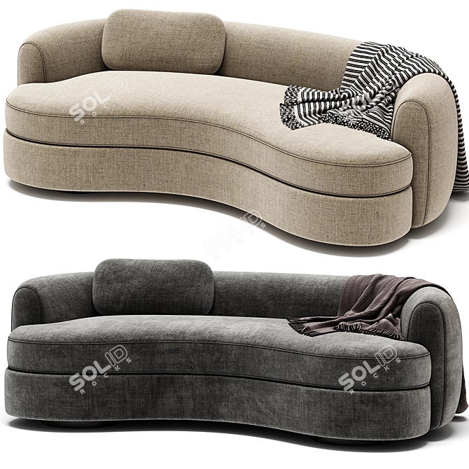 Modern Curved Sofa Design 3D model image 4