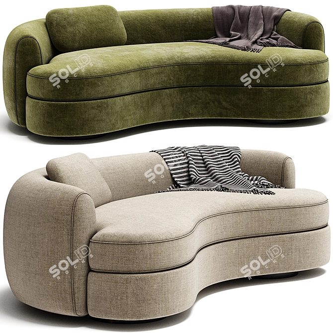 Modern Curved Sofa Design 3D model image 5