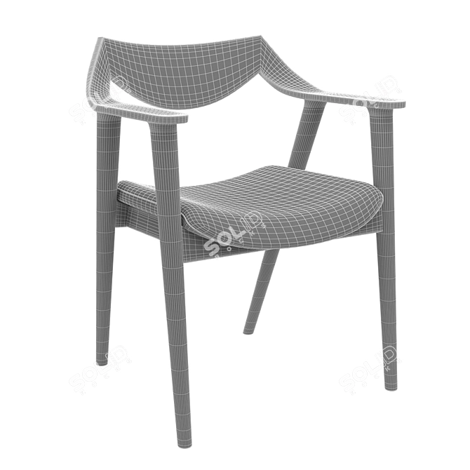 Modern Sphere Arm Dining Chair 3D model image 7