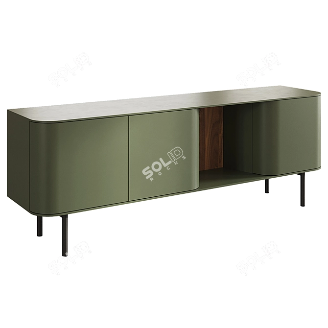 Modern Fjord Sideboard, 60s-inspired 3D model image 2