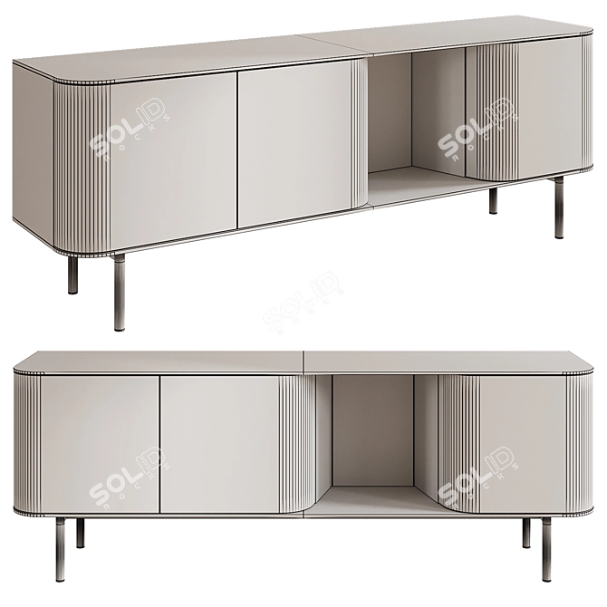 Modern Fjord Sideboard, 60s-inspired 3D model image 4