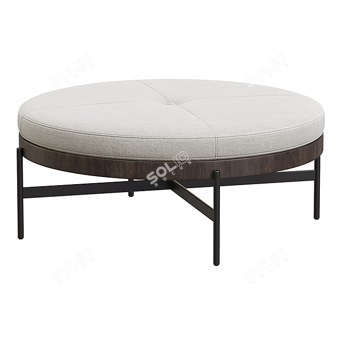 Elegant Edwyn Large Ottoman 3D model image 1