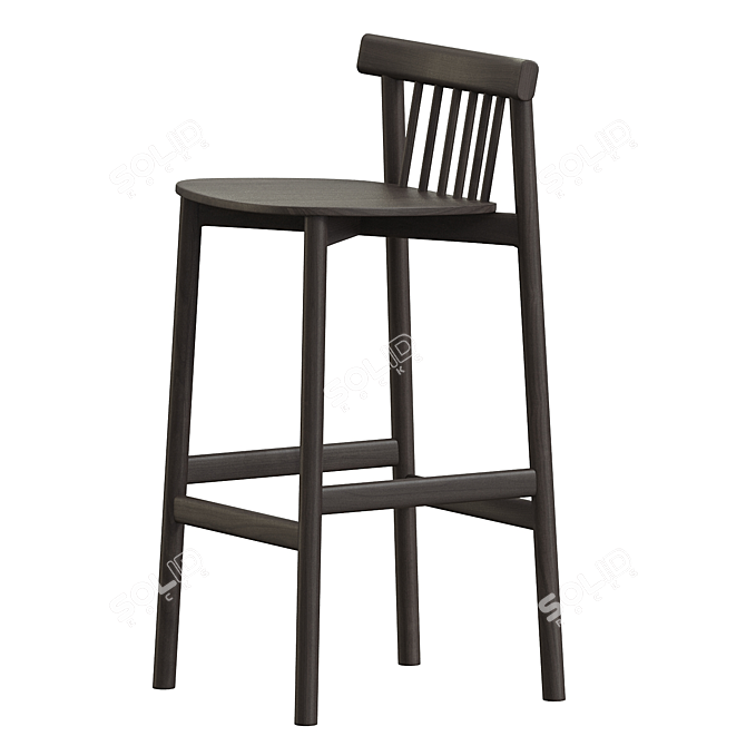 Modern Minimalist Pind Bar Stool 3D model image 4