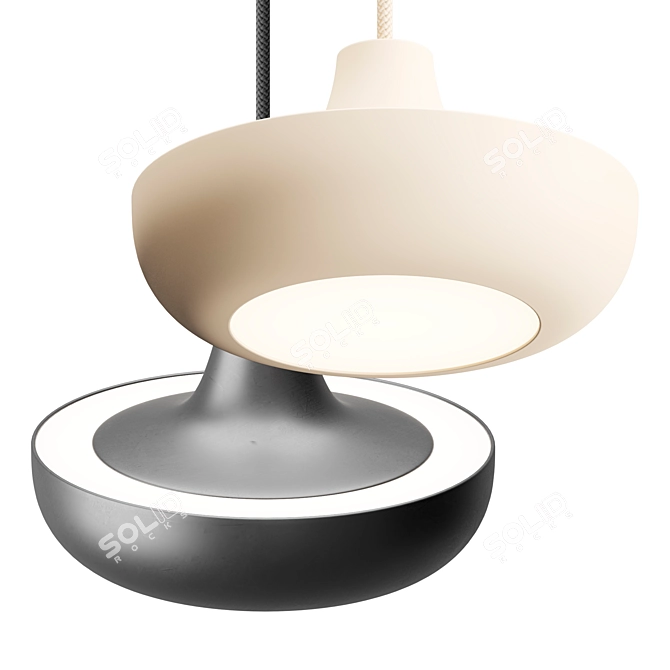 Sleek Saturn Pendant Light 3D model image 2