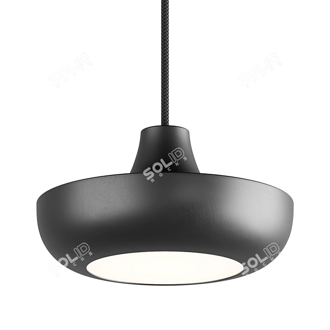 Sleek Saturn Pendant Light 3D model image 3