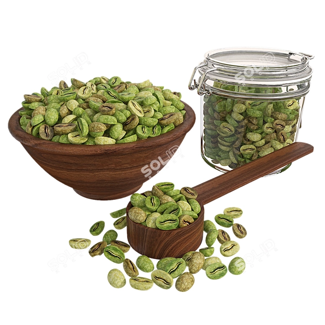 Pro Coffee Beans Set 3D model image 1