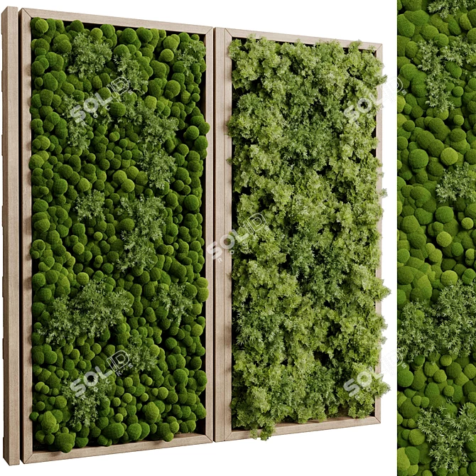 Vertical Moss Garden Wall Decor 3D model image 1