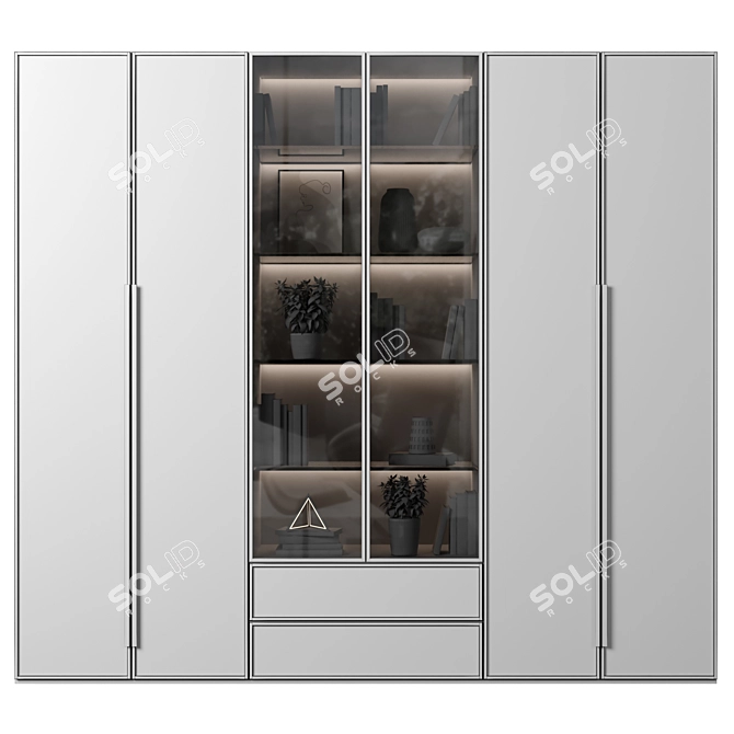 Modular Cabinet with Adjustable Shelves 3D model image 4