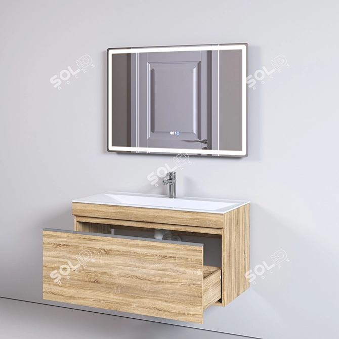 Pulsus Storage Drawer System Oak 3D model image 5