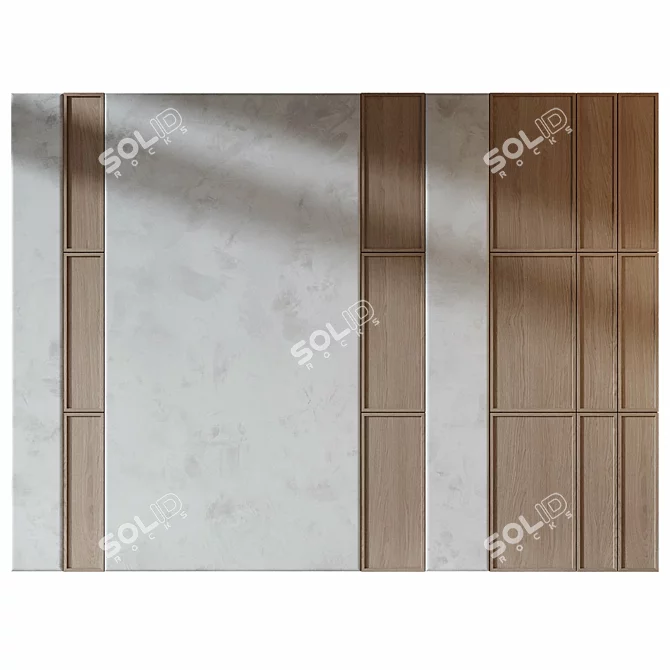 Modern Wood Fabric Wall Panels 3D model image 1