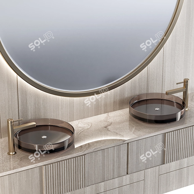 Modern Bathroom Furniture Set 3D model image 4