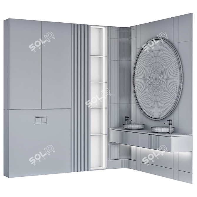 Modern Bathroom Furniture Set 3D model image 6