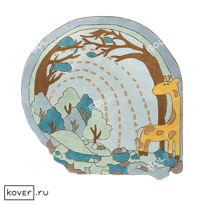 Confetti Kids Wool Silk Rug 3D model image 1