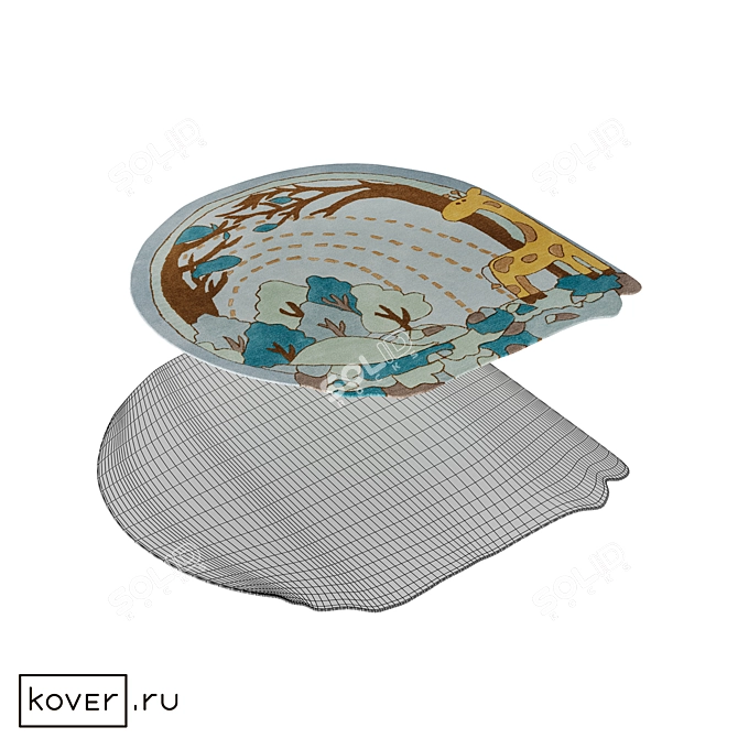 Confetti Kids Wool Silk Rug 3D model image 2